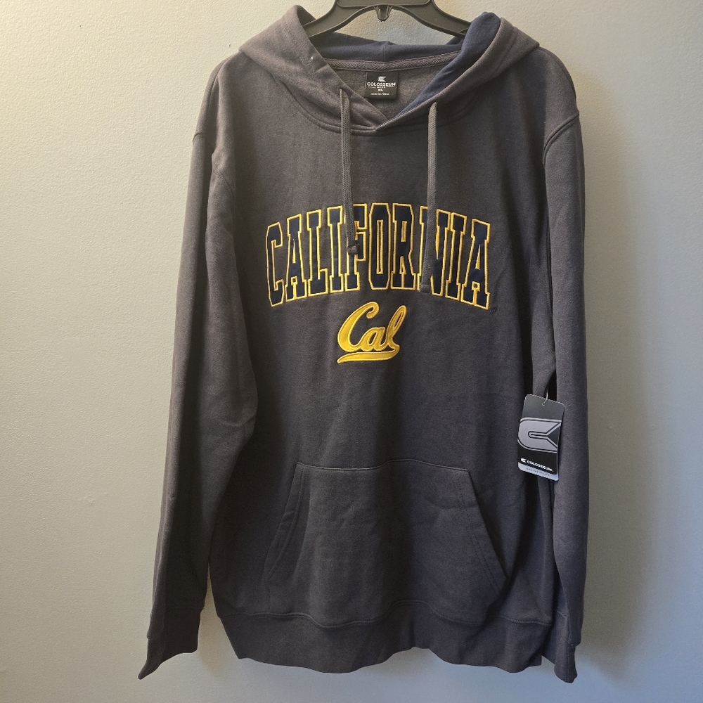 California Cal Bears Arch Logo Men's XL Charcoal Hoodie NWT Colosseum